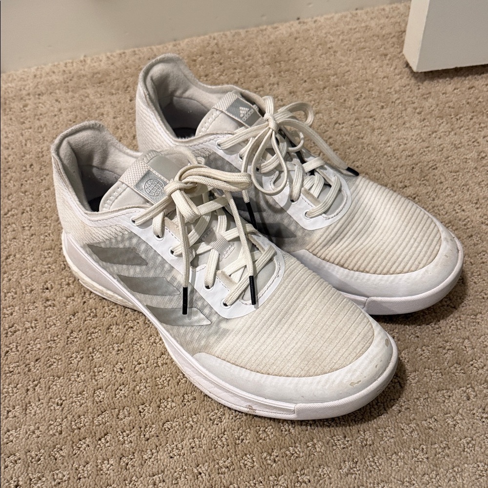 Adidas White and Gray Athletic Shoes
